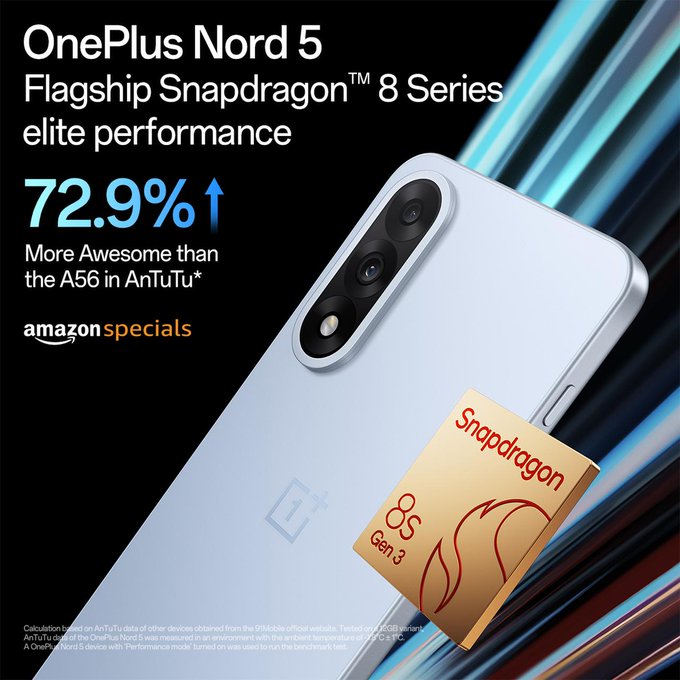 One plus Nord 5 snapdragon processor 8 series elite performance 72.8% One plus Nord 5 snapdragon processor 8 series elite performance 72.8%
